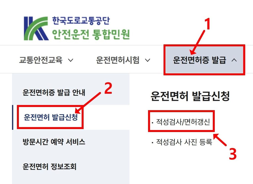 운전면허증 갱신 방법 온라인 신청 준비무 기간 수수료 적성검사 1종 2종 면허 운전면허 소지자 과태료